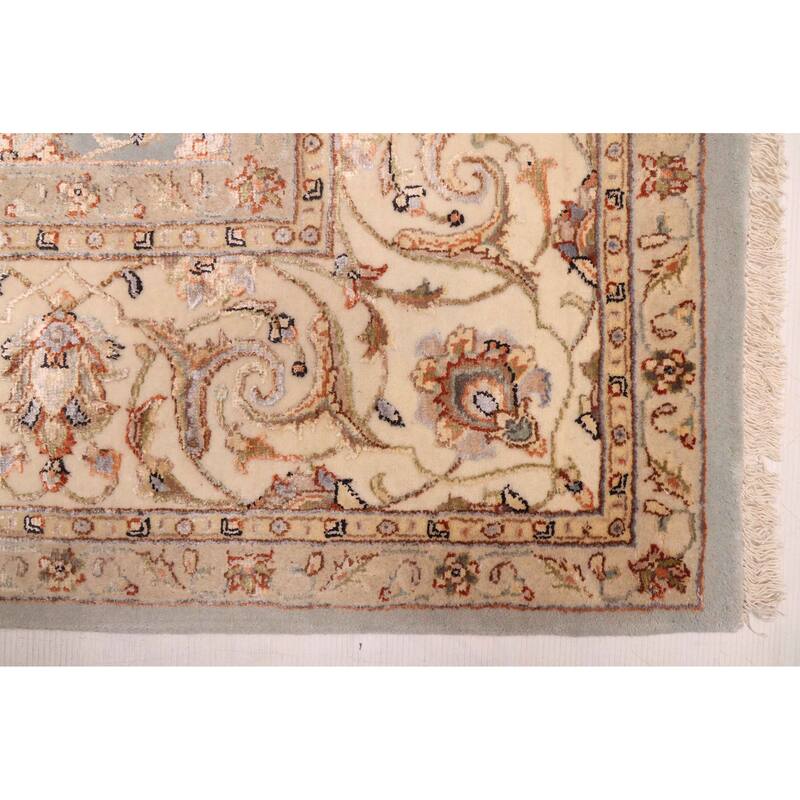 ECARPETGALLERY Hand-knotted Mirzapur Light Blue Viscose, Wool Rug - 7'11 x 10'3
