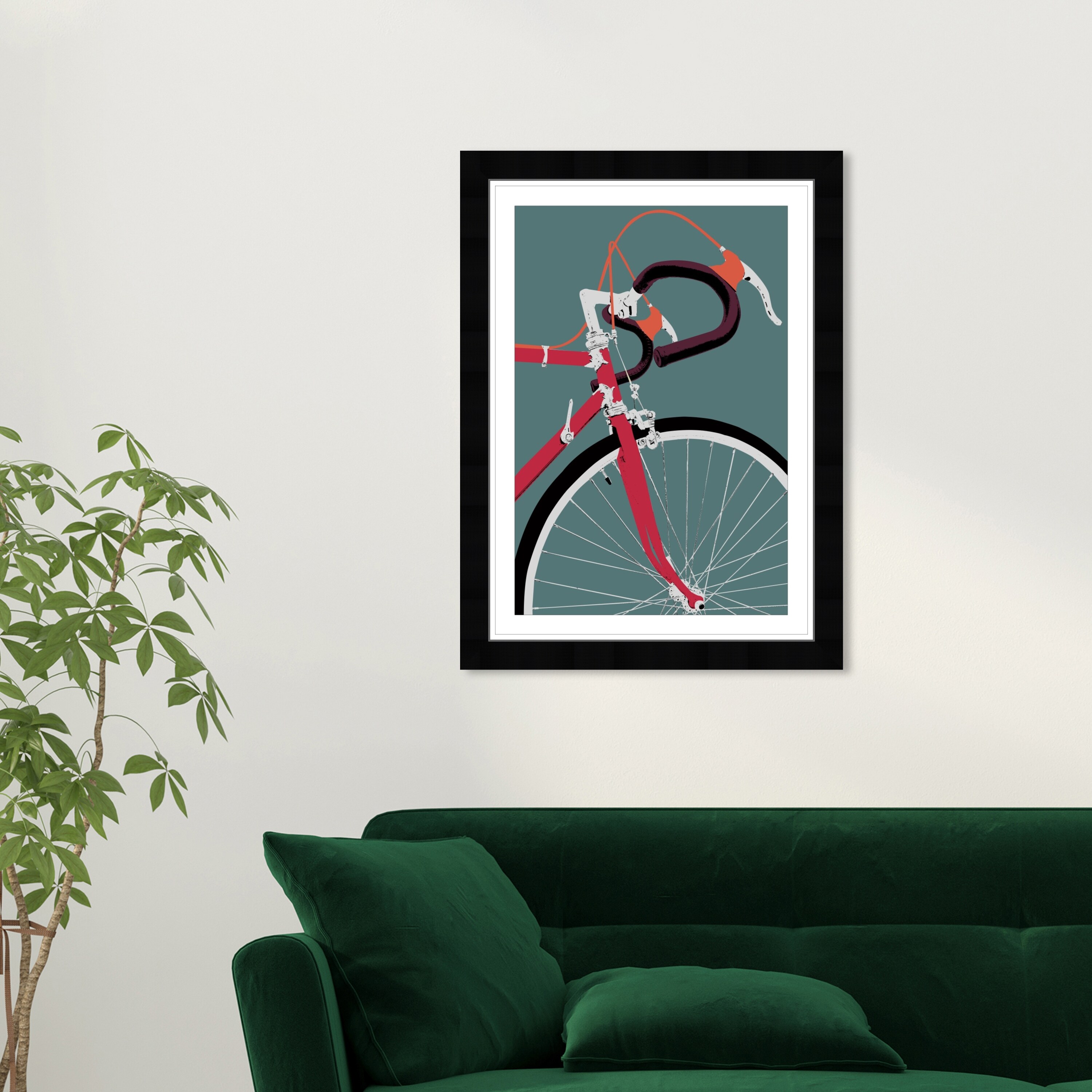 Wynwood Studio Fixie Transportation Wall Art Framed Print Bicycles Green Pink