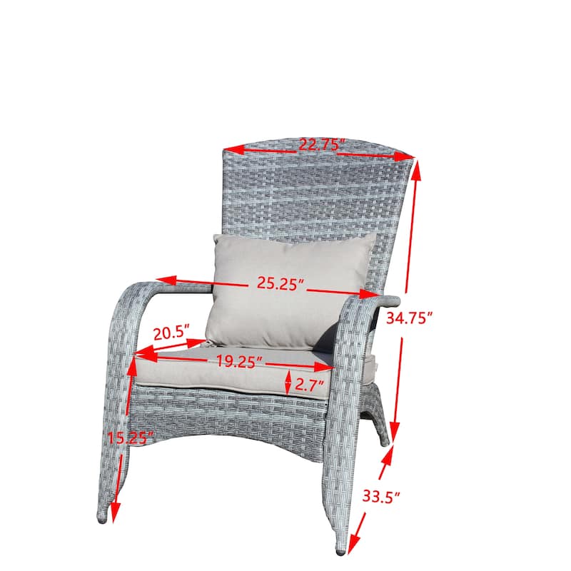 2 PCS Patio Wicker Chair with Cushions and Legs