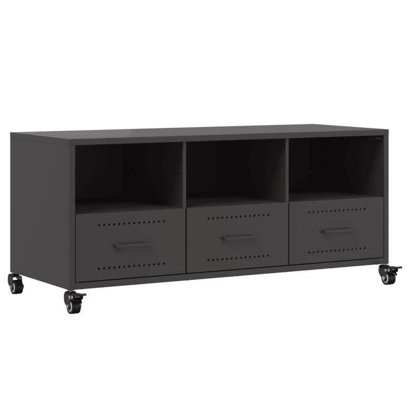 vidaXL TV Stand Entertainment Center Sideboard Media unit Cold-rolled Steel - 15.4 x 39.6 x 17.1