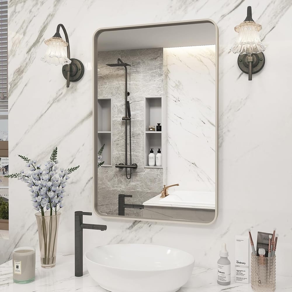 Aluminum alloy Framed Tempered Glass Wall Decor Vanity Bathroom Mirror