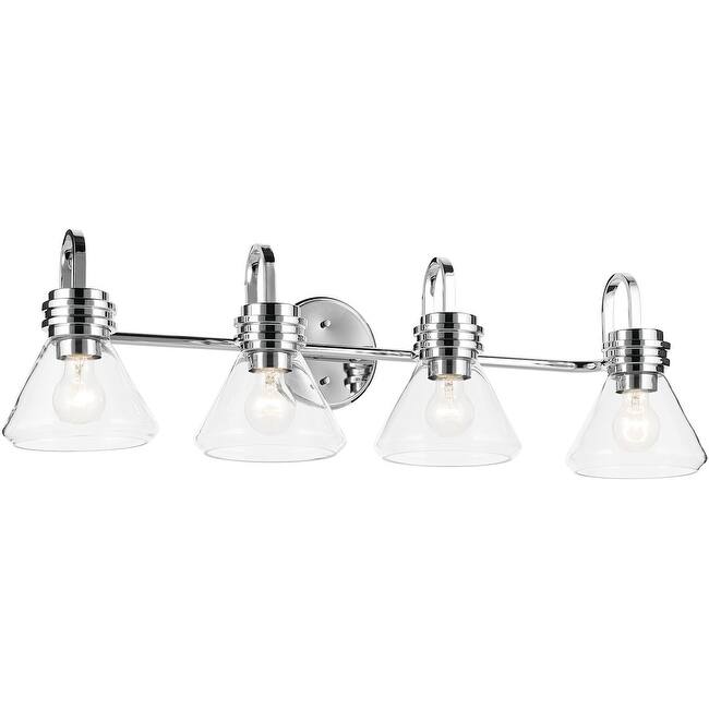 Kichler 55156CLR Farum 4 Light 34" Wide Vanity Light with Clear Glass - Chrome