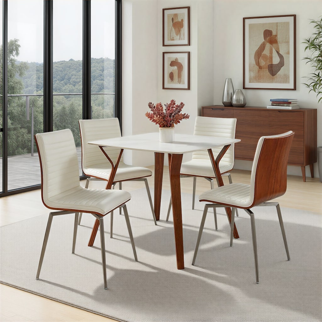 Strick & Bolton Tyra Stainless Steel Swivel Chair (Set of 2)