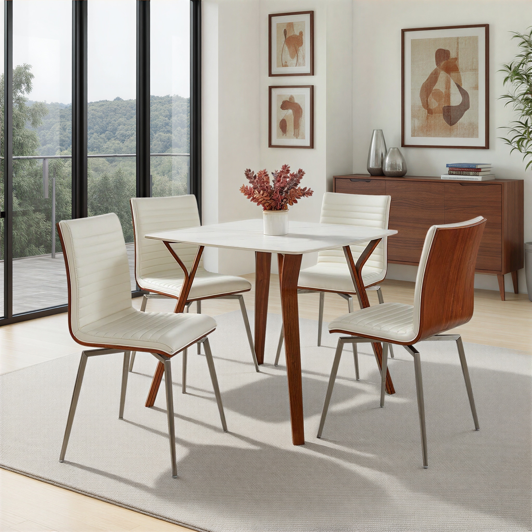Strick & Bolton Tyra Stainless Steel Swivel Chair (Set of 2)