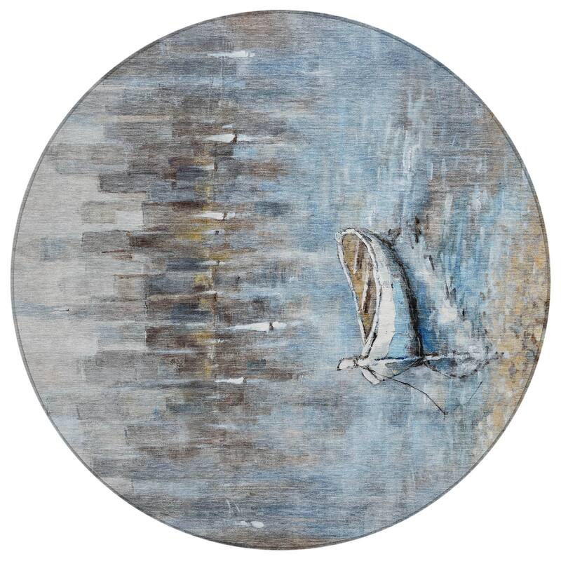 HomeRoots Nautical Transitional Rectangle Outdoor Rug