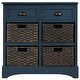preview thumbnail 48 of 48, 28” Farmhouse Solid Wood Storage Cabinet with Two Drawers and Four Rattan Baskets