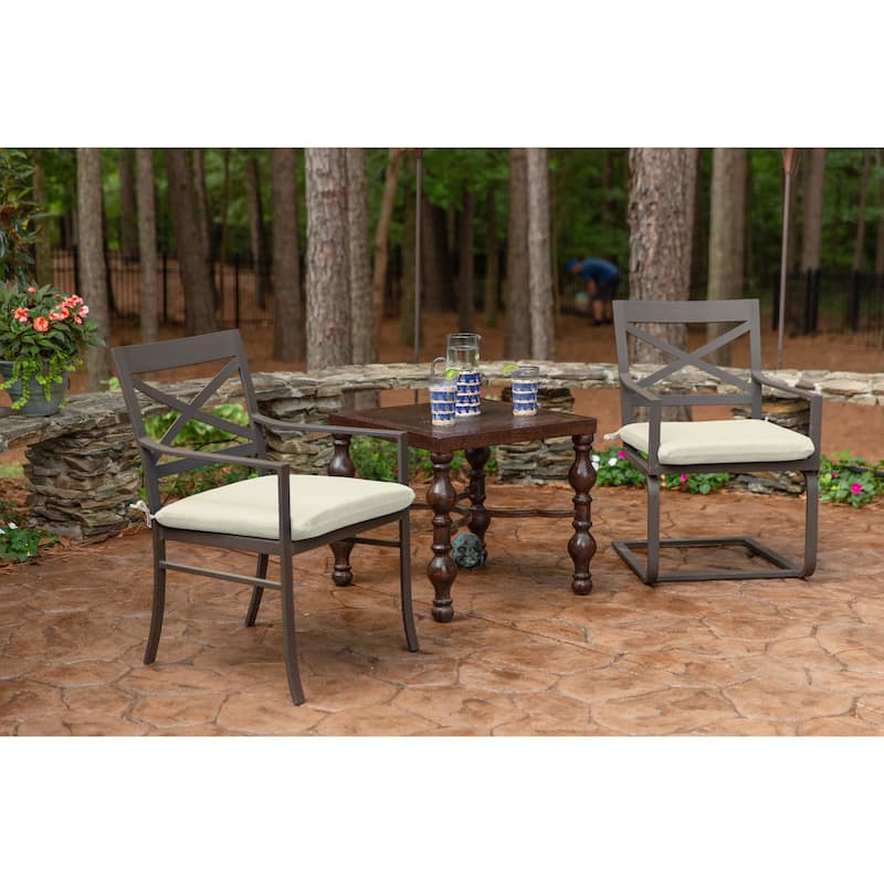 Sunbrella Solid Fabric 2-Piece Indoor/Outdoor Seat Pad Cushion, 18"W x 18"L