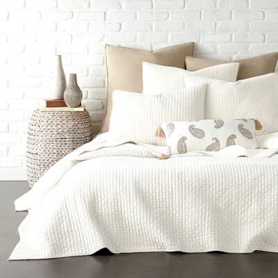 Cross Stitch Cream Full/Queen Quilt Set - Levtex Home