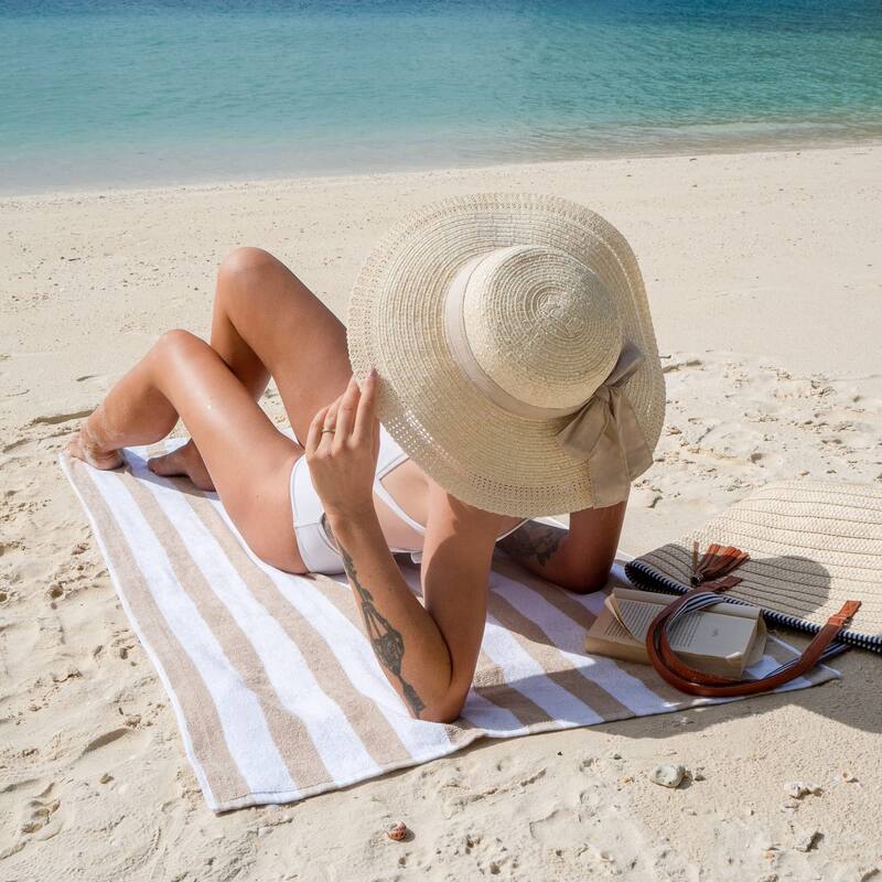 Arkwright Cali Cabana Beach Towels Pack of 4 100% Ring Spun Cotton Large Soft Quick Dry Pool Towel, Perfect for Hotel 30 x 60 in