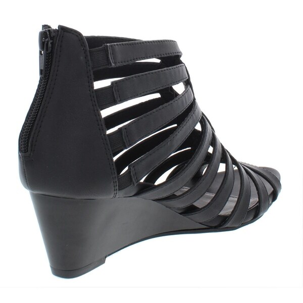 white mountain black wedge sandals