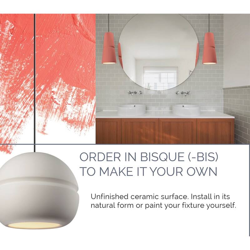 Justice Design Group Ambiance Large Rectangle w/ Perfs Bisque Open Top & Bottom Wall Sconce - Bisque