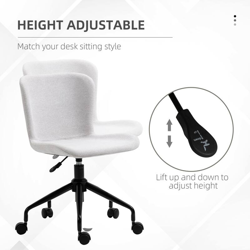 Vinsetto Home Office Chair, Swivel Task Chair with Adjustable Height, Armless