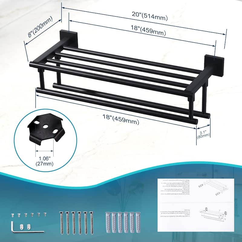 WOWOW Two Towel Holders Wall mounted Towel Rack