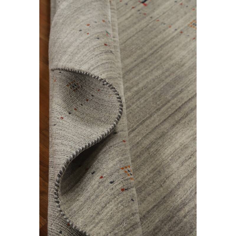 Hand Knotted Oriental 100% Wool Carpet Tribal Animal Pictorial Greys & Charcoal Gabbeh Area Rug - 7' 9'' X 5' 1''