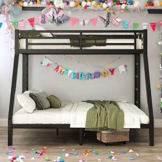 Twin XL over Queen Metal Bunk Bed for Teens and Adults,Space-Saving/Noise Reduced/No Box Spring Needed