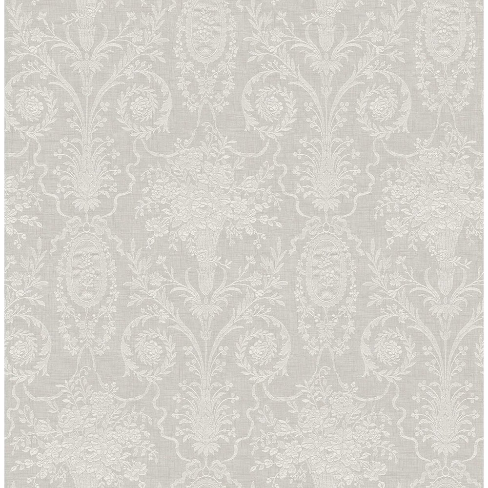 Seabrook Designs Brynn Tonal Bouquets Unpasted Wallpaper