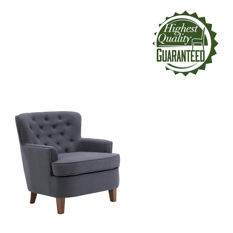 Porthos Home Idir Accent Chair, Fabric Upholstery, Rubber Wood Legs