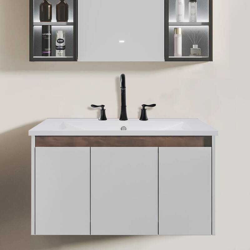 Topcraft Ceramic Bathroom Vanity Sink Top with Overflow