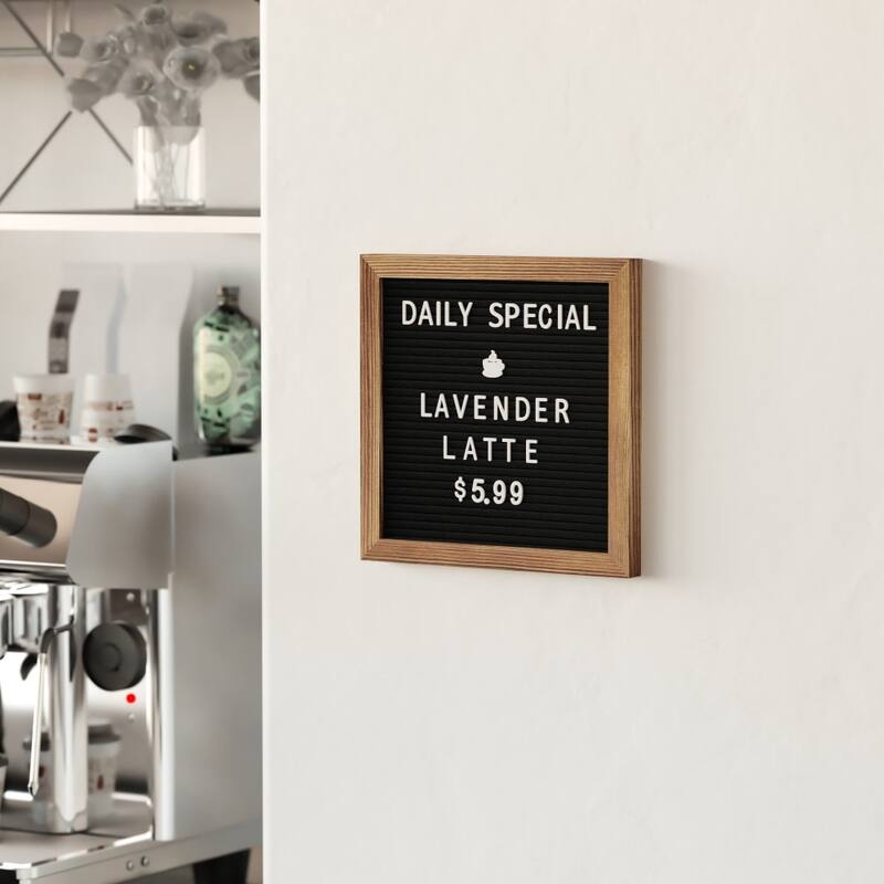 Wood Frame Letter Board with 389 PP Letters and Canvas Carry Bag