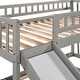 preview thumbnail 11 of 11, Stairway Twin over Twin Bunk Bed with Two Drawers, Slide, and Convertible Ladder, Gray