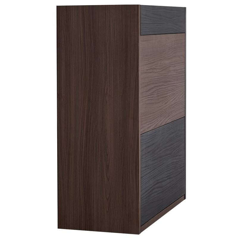 Retractable Corner Bookcase Set of 2 Wood Storage Cabinet, Buffet Sideboard w/ Drawer for Living Room, Entryway, Kitchen, Office