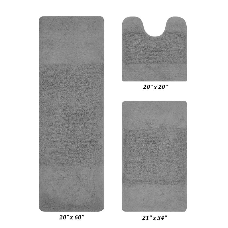 Better Trends Bath Rug 100% Cotton Water Absorbent Tufted Bathroom Rug Set for Shower, Sink Mats Machine Wash Granada Collection