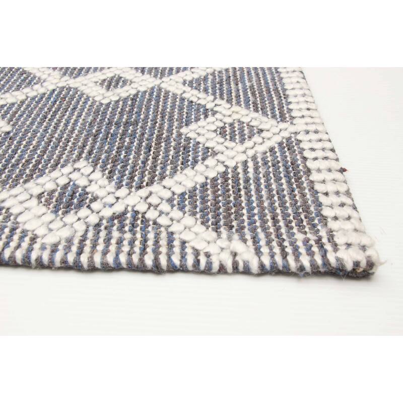 ECARPETGALLERY Braid weave Sienna Navy Wool Rug - 5'0 x 8'0