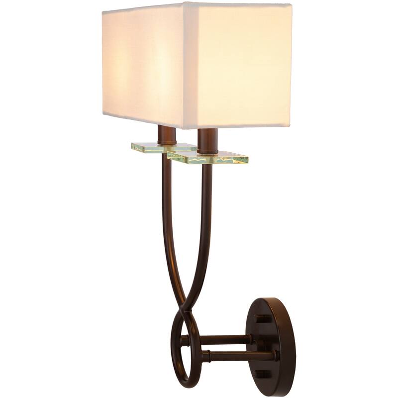 Loryn Classic Bronze 2-light Wall Sconce - 18.25"H x 13"W x 6.75"D