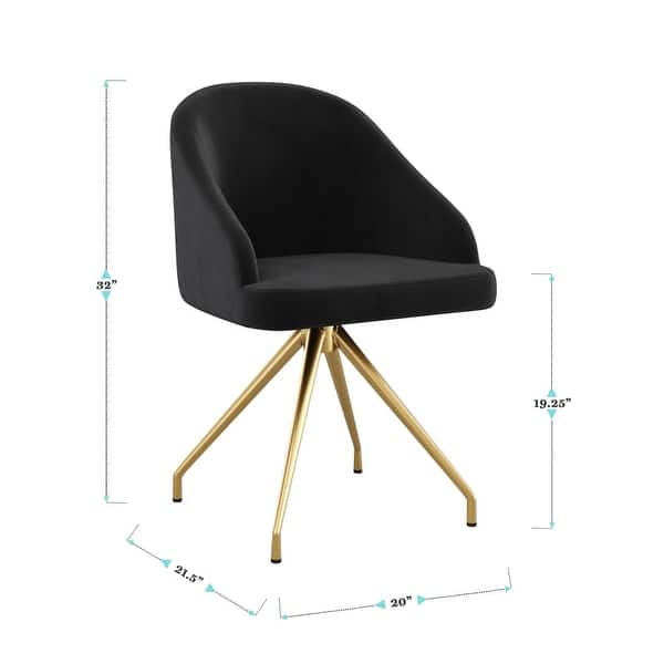 dimension image slide 3 of 6, Martha Stewart Upholstered Stationary Swivel Home Office Chair