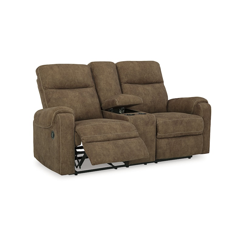 Signature Design by Ashley Edenwold Brown Reclining Loveseat with Console - 75"W x 40"D x 40"H