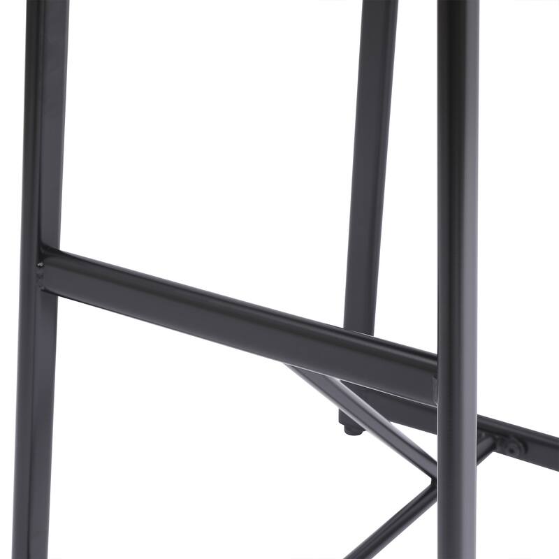 27''H Barstool Set Of 3 Wooden Round Bar Stools With Footrest Modern Kitchen Chairs