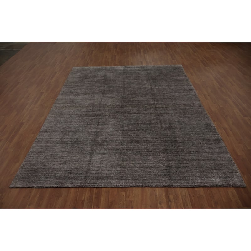 Hand Knotted Oriental 100% Wool Carpet Tribal Contemporary Greys & Charcoal Gabbeh Area Rug - 11' 3'' X 8' 5''