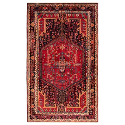 ECARPETGALLERY Hand-knotted Anatolian Vintage Red Wool Rug - 4'4 x 7'4