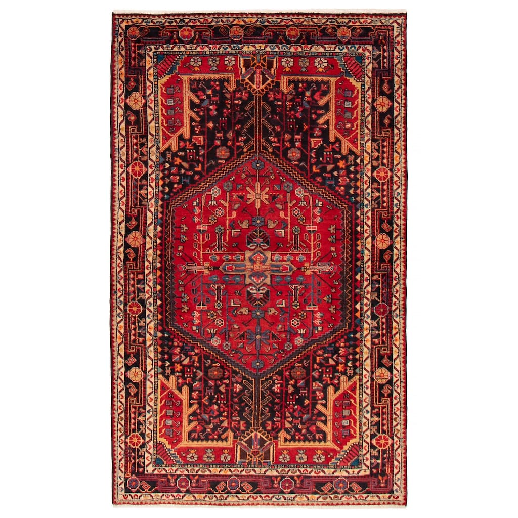 ECARPETGALLERY Hand-knotted Anatolian Vintage Red Wool Rug - 4'4 x 7'4