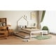 preview thumbnail 17 of 16, White Twin Size Metal Platform Bed with Trundle and House-Shaped Headboard