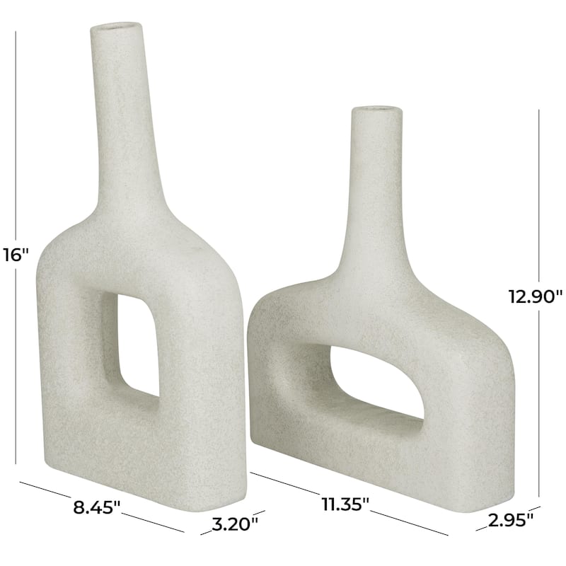 Ceramic Donut Shaped Decorative Vase - Set of 2 White or Black - CosmoLiving by Cosmopolitan