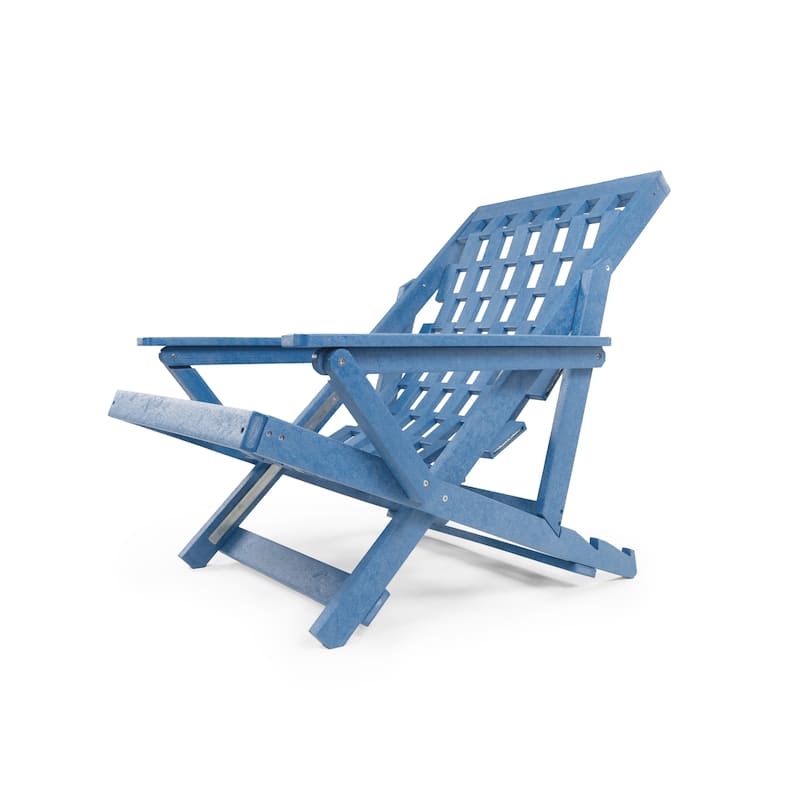 Aspen Fully Assembled All-Weather HDPE Outdoor Folding Lounge Chair with Removable Cushion