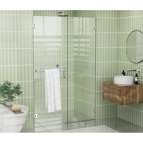Glass Warehouse 78" x 47.5" Frameless Towel Bar Shower Door - Wall Hinge
