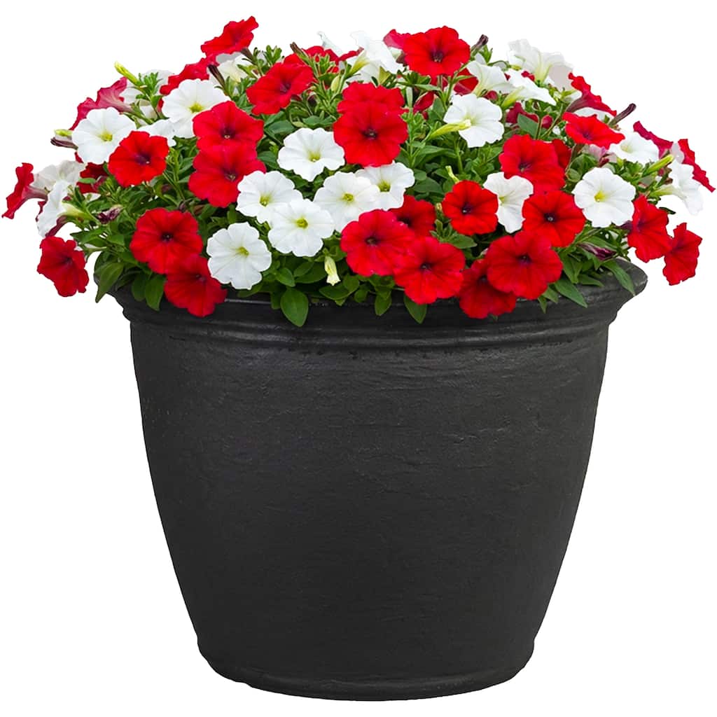 Sunnydaze Anjelica Polyresin Large Round Outdoor Planter