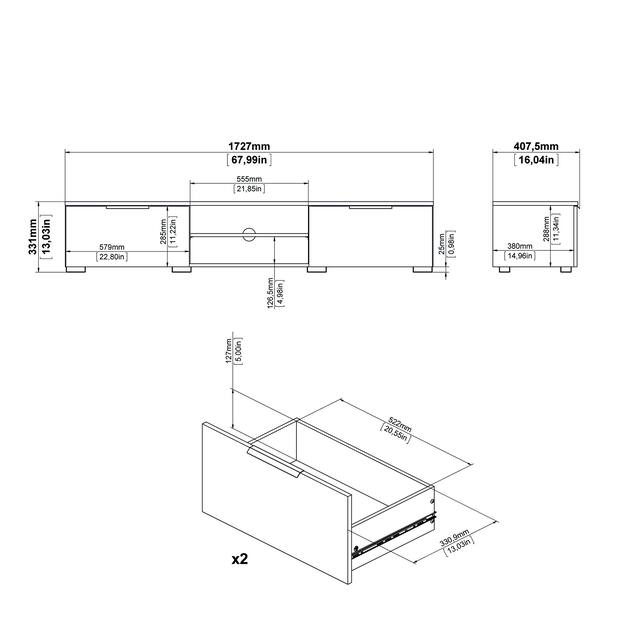 Porch & Den Match 2-Drawer and 2-Shelf TV Stand