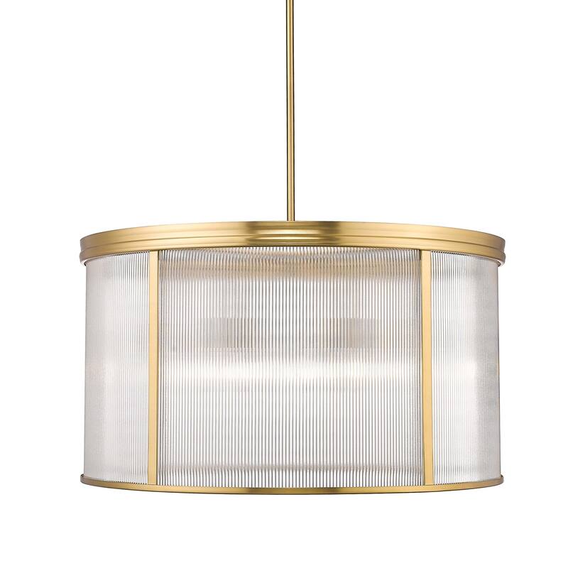 Z-Lite 7504P32 Carnaby 9 Light 33" Wide Drum Chandelier - Modern Gold