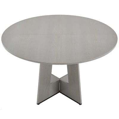 47 in Round Dining Table for Small Spaces 4-6 Person Grey Wood - 47.24 x 47.24 x 29.53 inch