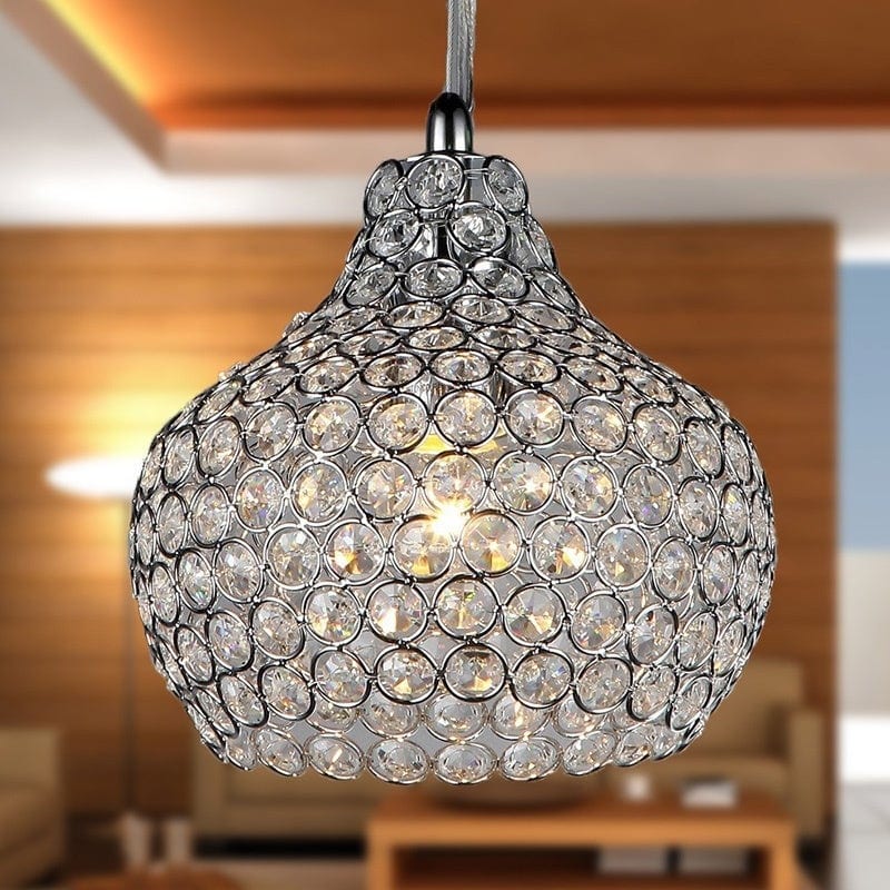 Chrome and Crystal Chandelier 10-inch