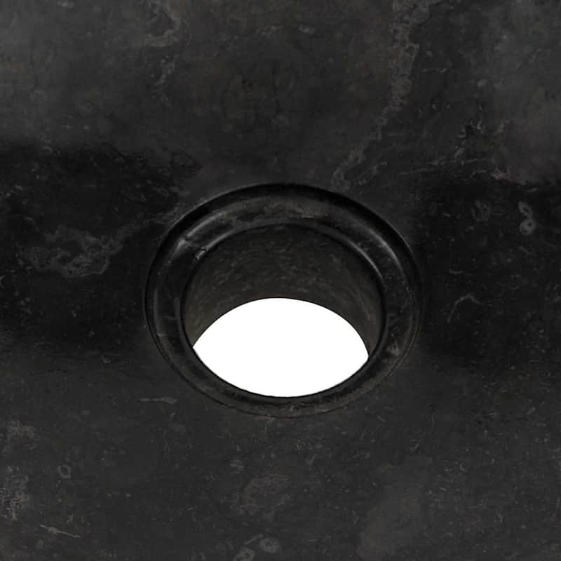 vidaXL Bathroom Basin, Ø15.7x4.7 Inches, Marble Round - 15.7"x4.7"