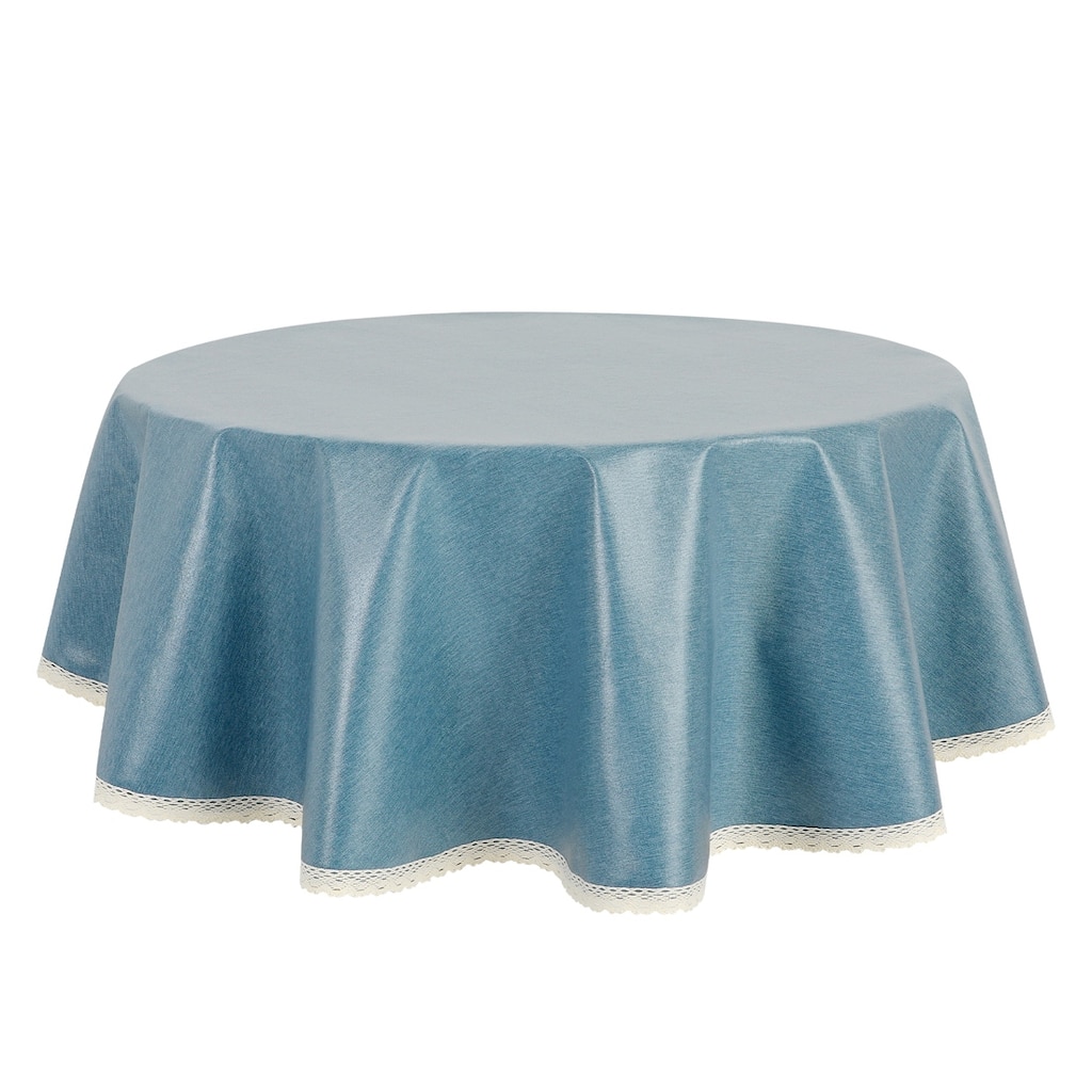 1 Pack Round Tablecloth, Oil-Proof, Spill-Proof, and Water-Proof Lace TPU Table Cover