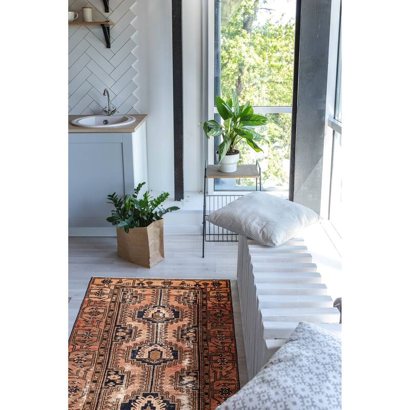 ECARPETGALLERY Hand-knotted Antalya Vintage Copper Wool Rug - 3'7 x 7'9