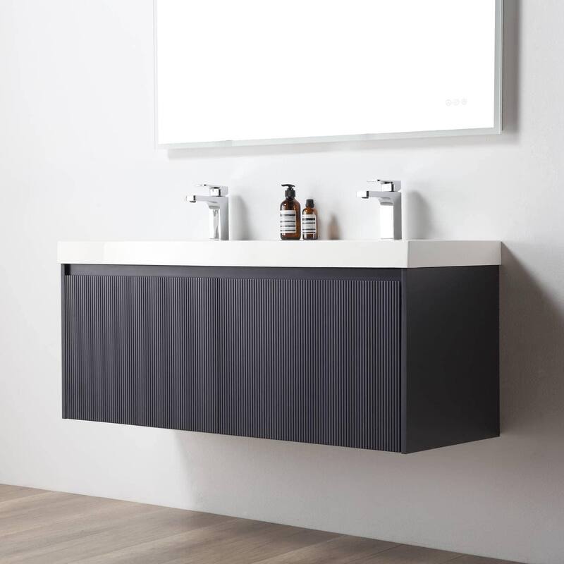Blossom Positano 48" Floating Double Sink Vanity with Side Cabinets