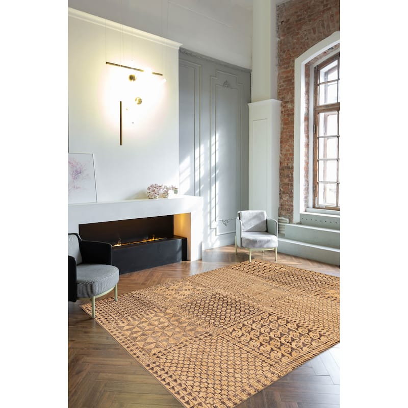 ECARPETGALLERY Hand-knotted Peshawar Ziegler Khaki Wool Rug - 7'11 x 10'0