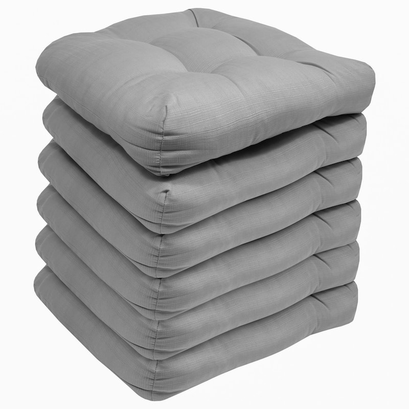 Sweet Home Collection Patio Cushions Outdoor Chair Pads Thick Fiber Fill Tufted 19" x 19"