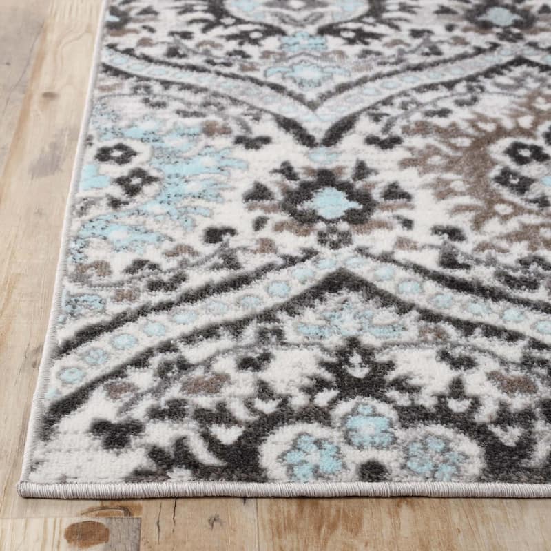 Superior Augusta Vintage Floral Damask Indoor Runner or Area Rug